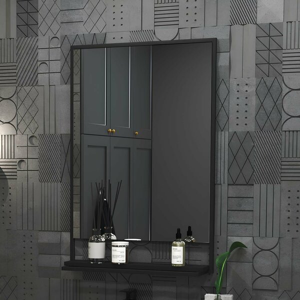 Зеркало с полкой в ванную 1Marka GRUNGE LOFT 60х90 см в металлической раме Ц0000007990