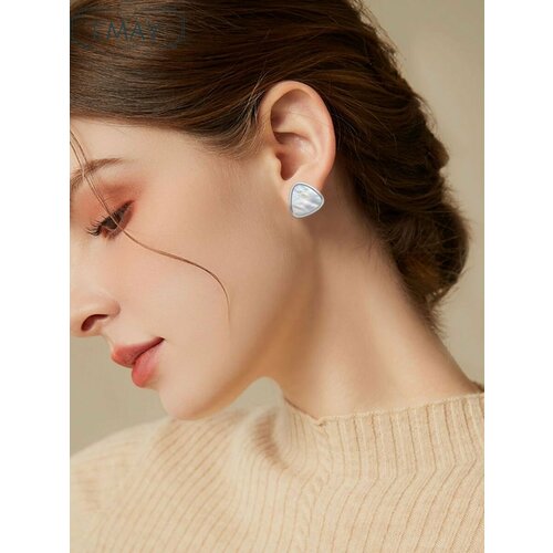 Серьги пусеты Emay, искусственный камень, серебряный