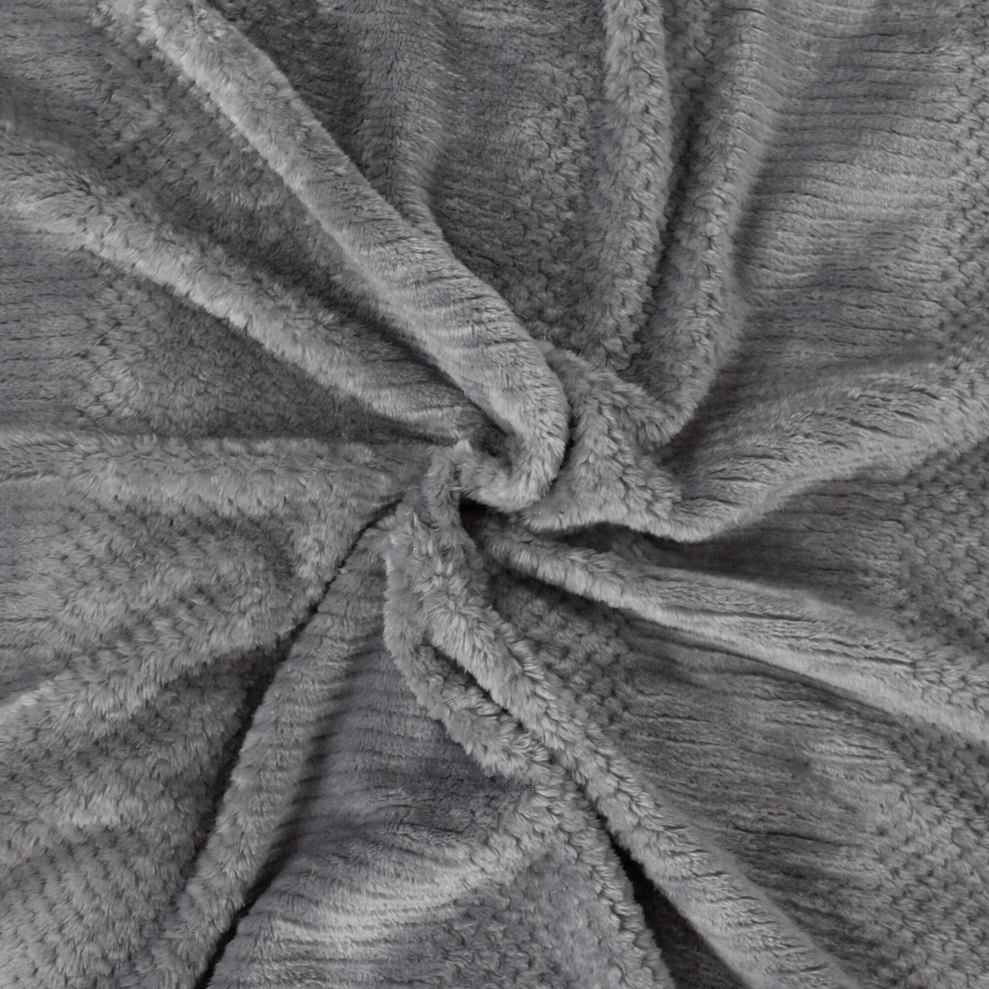 Плед двуспальный 180х200 плюшевый Cleo Bellini велсофт темно-серый - фотография № 2