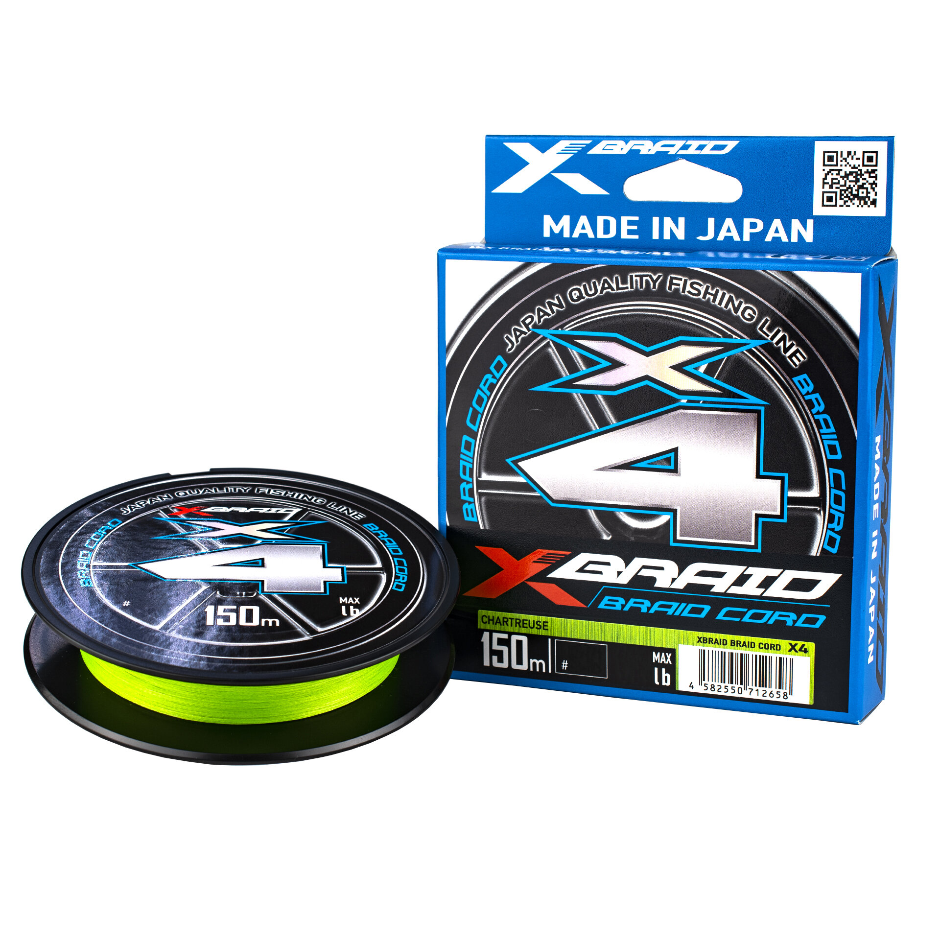 Плетеный шнур для рыбалки YGK X-Braid Cord X4 Chartreuse 150м #0.8