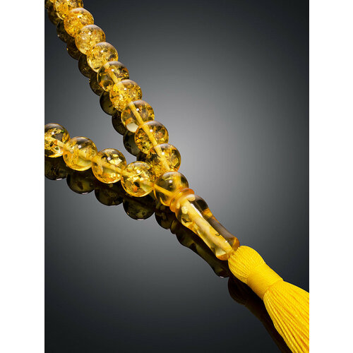 фото Браслет-нить, янтарь, 10 шт., размер 34 см, размер one size, диаметр 11 см, желтый amberhandmade