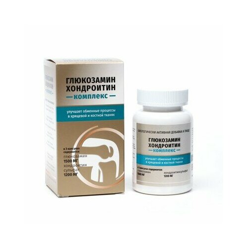 Глюкозамин хондроитин комплекс, пэт, 60 капсул, 910 мг, Green Side