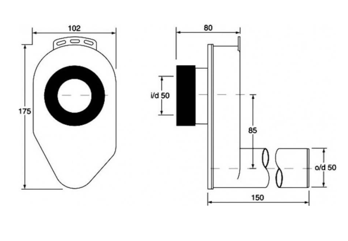 фото Сифон для писсуара Cersanit горизонтальный