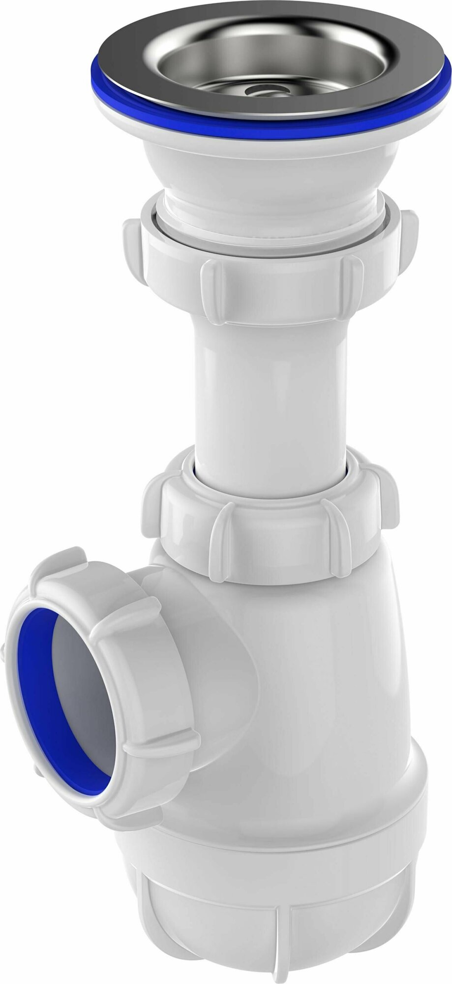 фото Сифон для умывальника 1 1/2"х40 с металлической решеткой