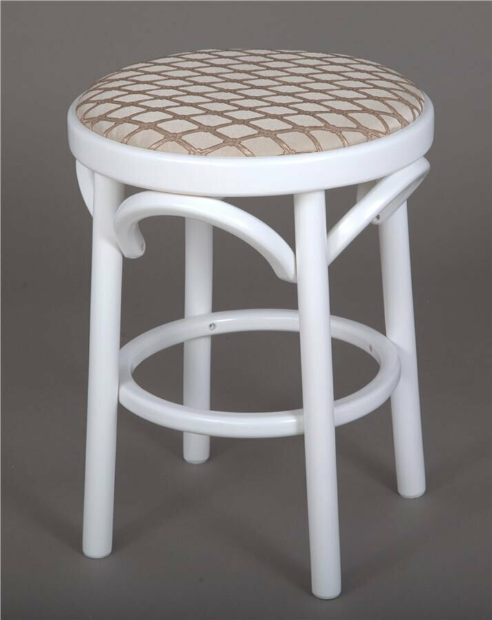 фото Табурет Венский мягкий (белая эмаль, ткань 1 beige )