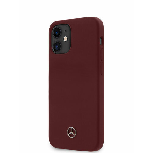 Mercedes для iPhone 12 mini (5.4) чехол Liquid silicone Hard Red