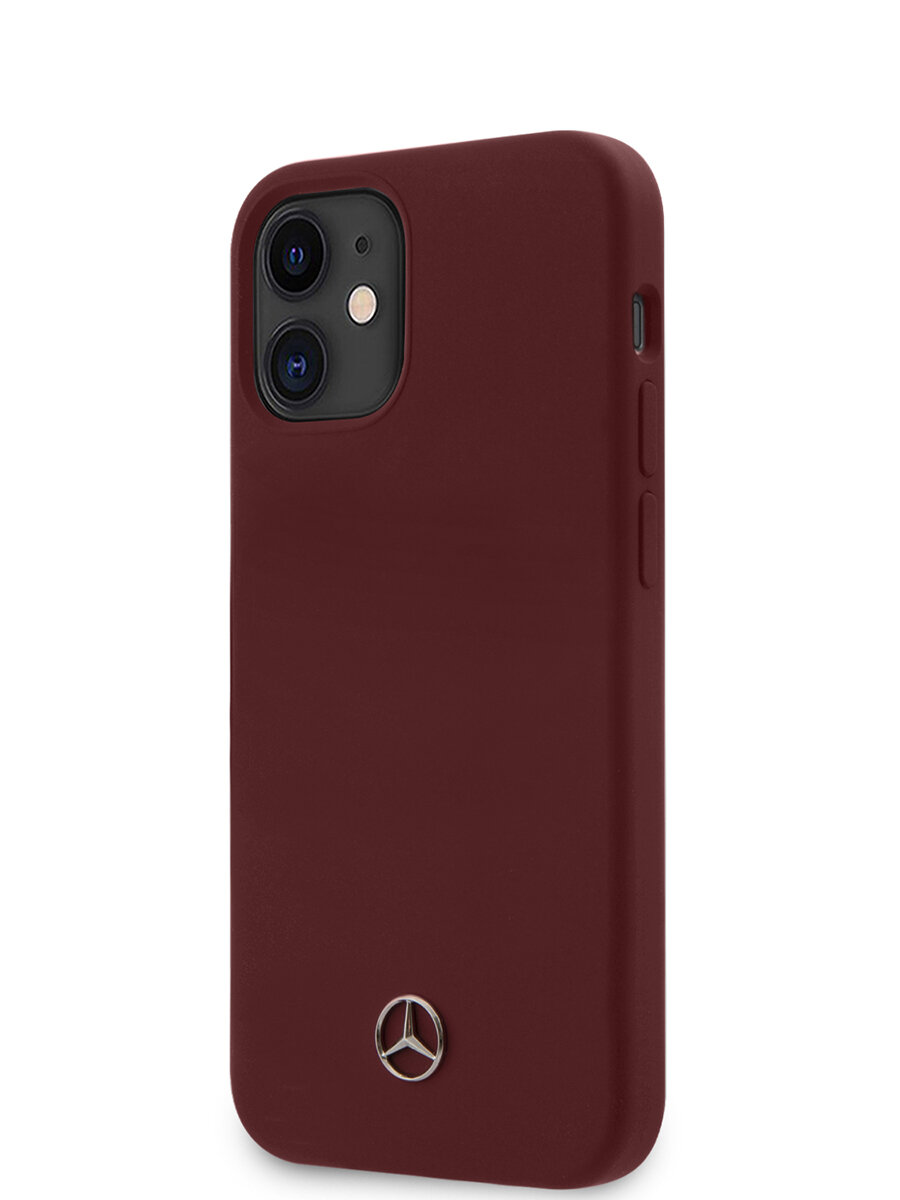 Mercedes для iPhone 12 mini (5.4) чехол Liquid silicone Hard Red