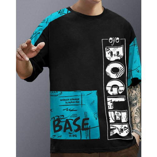 фото Футболка eyebogler, размер xl, голубой, черный