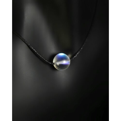 Колье Grow Up Чокер-невидимка Опал - имитированный камень, цвет прозрачный, на черном шнурке, 10 мм, длина 45 см - символ любви и верности, искусственный камень, длина 45 см