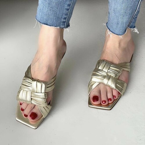 фото Шлепанцы nila & nila, размер 37, золотой