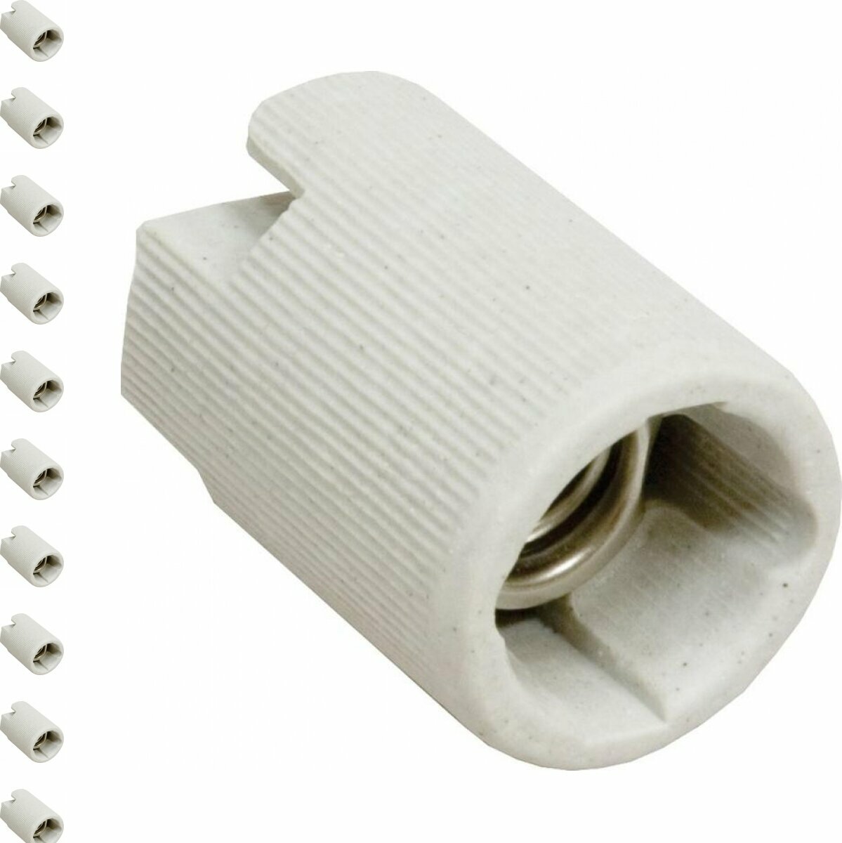 фото Патрон Texenergo Е27 керамический для точечных светильников белый (комплект из 10 шт.)