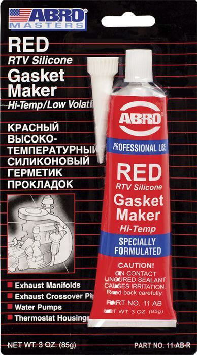 Герметик прокладок Abro, высокотемпературный, красный, 85 г