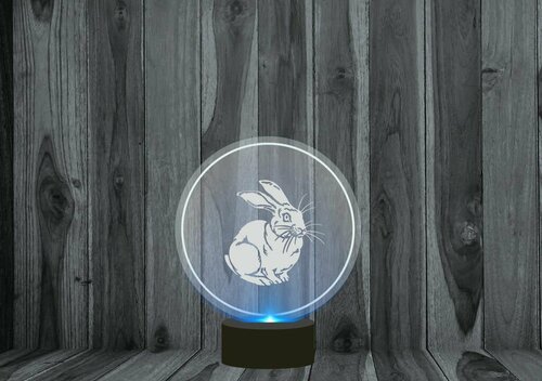Светильник 3D, ночник год Кролика №10