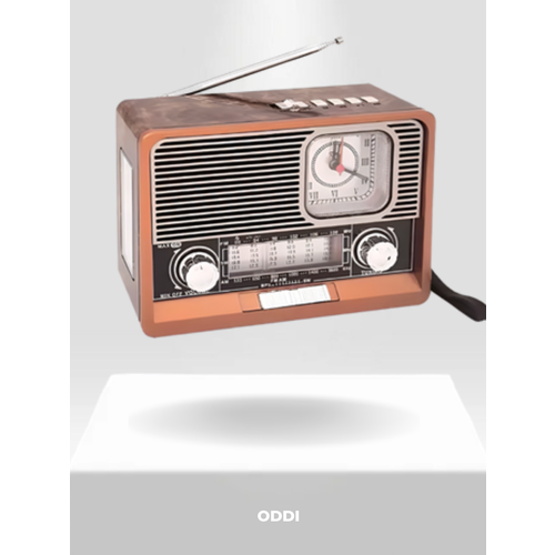 Портативная радиостанция радиоприемник с фонарем и часами