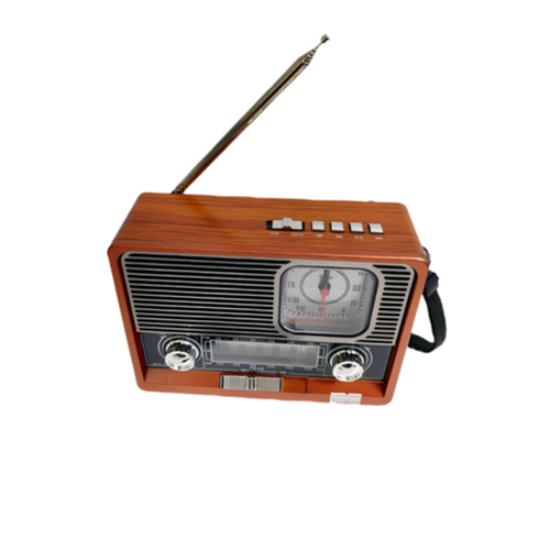 Портативная радиостанция радиоприемник с фонарем и часами