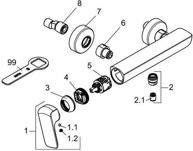 Ameo 416750575 Смеситель для душа (1/2", однозахватный) KLUDI - фото №18