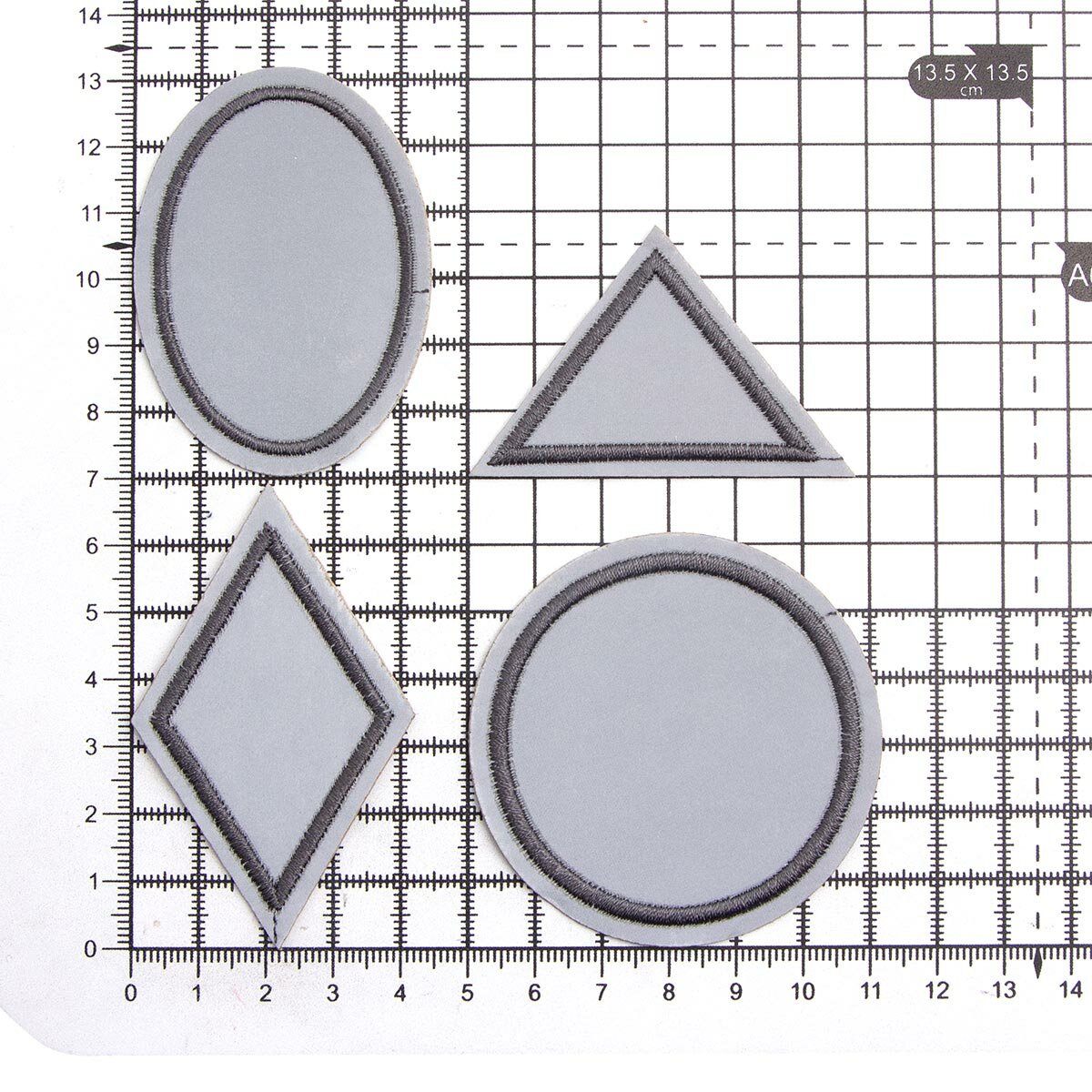 Заплатки термоклеевые светоотражающие 'Геометрия' 4шт, цвет серый
