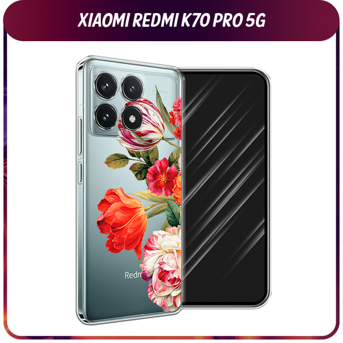 Силиконовый чехол на Xiaomi Redmi K70 Pro 5G/K70 5G / Сяоми Редми K70 Про 5G/K70 5G Весенний букет, прозрачный