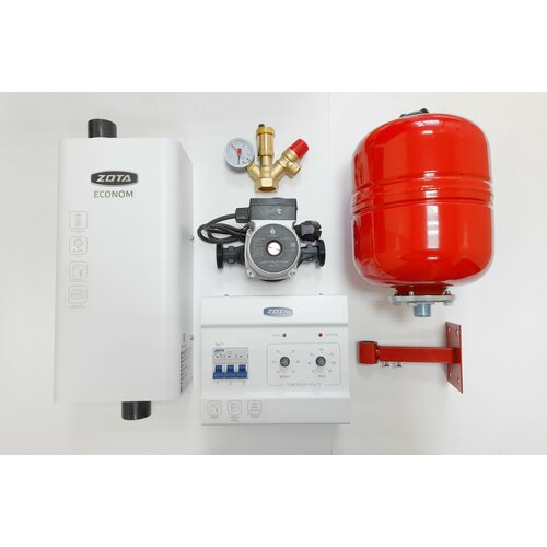 Котел электрический в сборе Zota Econom 12кВт насос циркуляционный 25-60 группа безопасности расширительный бак с кронштейном Теплоресурс 28600₽