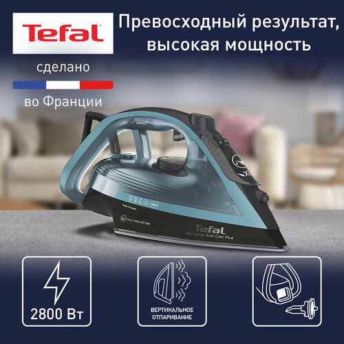 Утюг Tefal FV6832 Ultragliss Plus, черный/морозный синий утюг tefal fv6832 ultragliss plus черный морозный синий