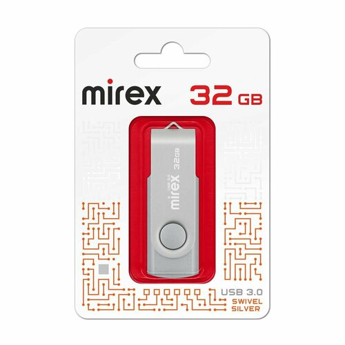 USB 3.0 флэш-накопитель 32 Гб Mirex SWIVEL SILVER