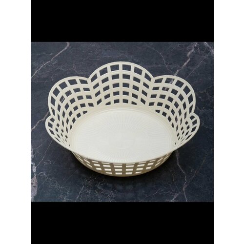 Сухарница хлебница круглая слоновая кость 249₽