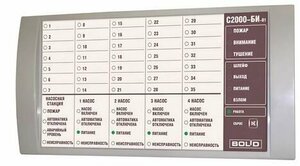 С2000-БИ (исп.01) Блок индикации для отображения состояния 35 разделов, 5 насосов, IP20, RS-485