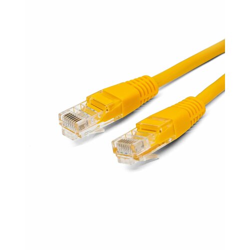 Патч-корд U/UTP 5e кат. 0.25м Filum FL-U5-C-0.25M-Y 26AWG (7x0.16 мм), кабель для интернета, чистая медь, PVC, жёлтый