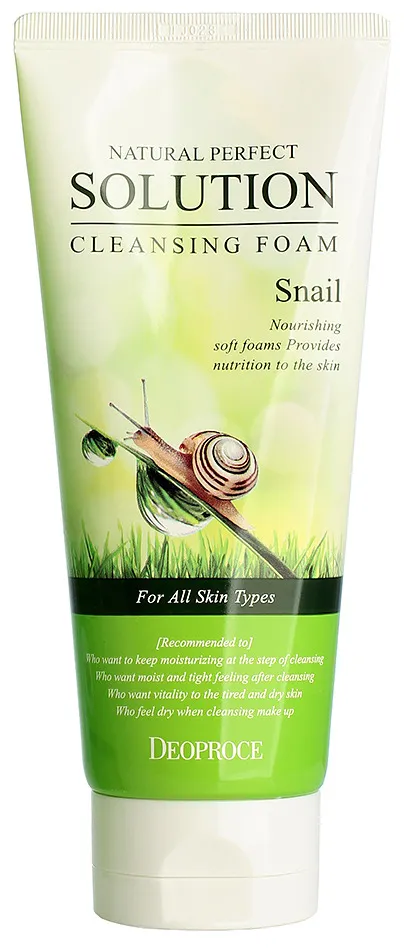 Пенка для умывания улиточная Deoproce Natural Perfect Solution Cleansing Foam Snail, 170 г