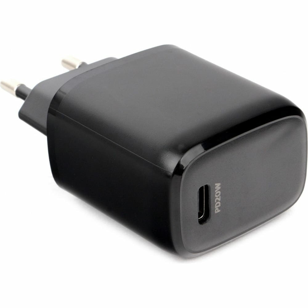 Адаптер питания Cablexpert QC 2.0/3.0, PD, 100/220V, 1*USB Type-C порт 5/9/12V, черный - фото №2