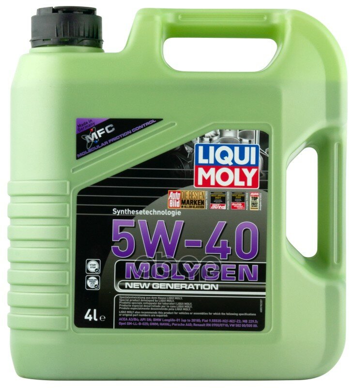 LIQUI MOLY Liquimoly 5W40 Liqui Moly Molygen New Generation (4L)_Масло Моторное! Синт. Api Sn/Cf, Acea A3/B4