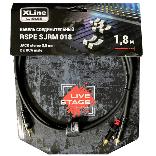 Xline Cables RSPE SJRM018 кабель специальный Jack stereo 3.5mm - 2 x RCA male, длина 1,8 м