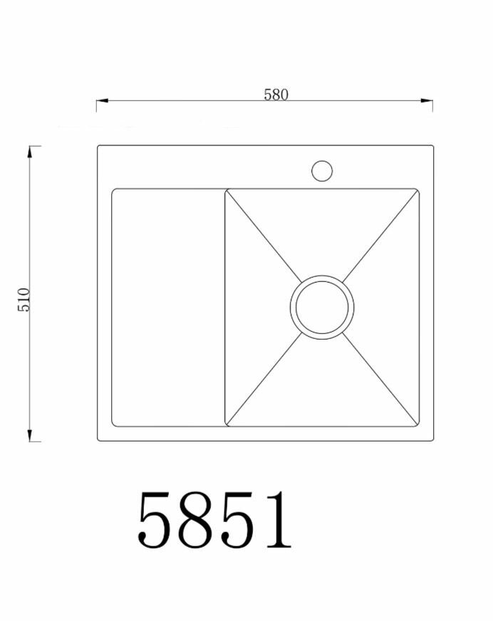 Мойка для кухни из нержавеющей стали с левым крылом РМС MRK-5851BL-R - фотография № 7