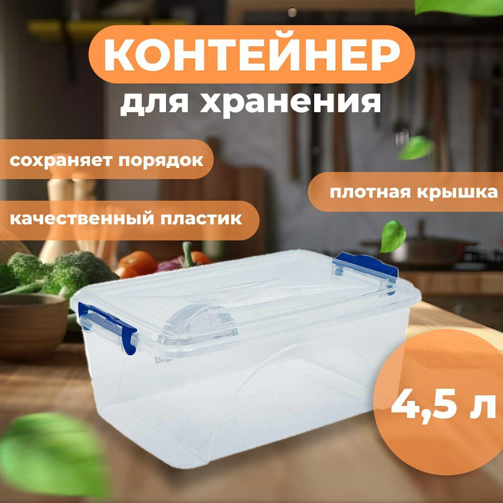 Контейнер "STAR BOX " , 4,5 л , прозрачный , DD Style, 30,5 х 20 х 13,5 см.