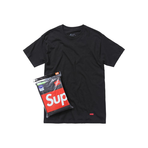 Supreme Hanes Tagless Tees (3 Pack) Black (Р. XL)