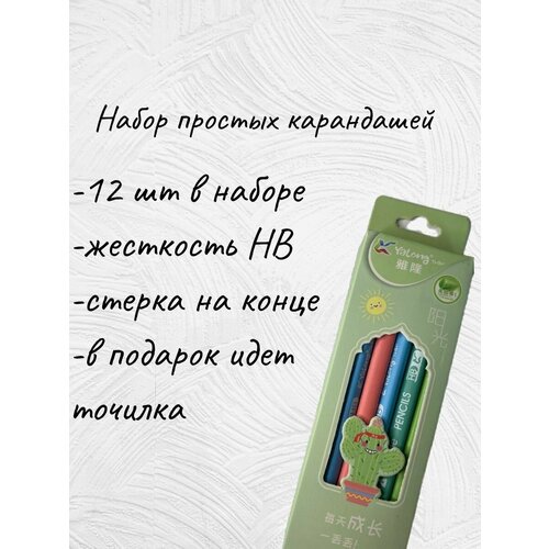 Набор простых карандашей с точилкой набор простых карандашей куроми