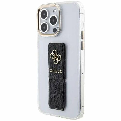 Чехол CG Mobile Guess Grip Stand Clear Case 4G Logo для iPhone 15 Pro прозрачный / чёрный