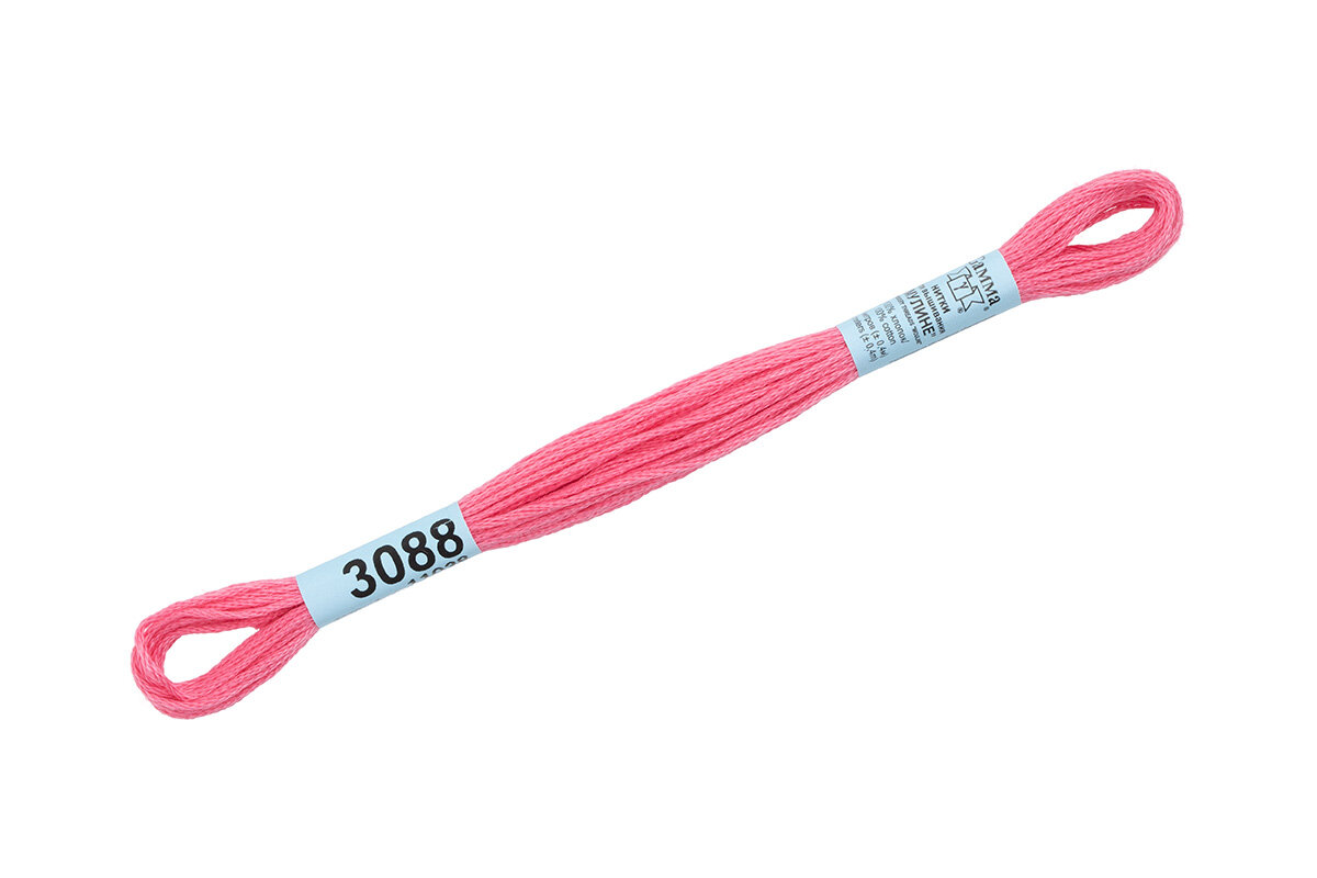 Мулине GAMMA нитки для вышивания 8м. 3088 розовый, 1 штука.