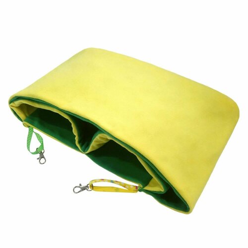 Гамак для хорьков Доброзверики и мелких грызунов Семейный размер М желтый-зеленый