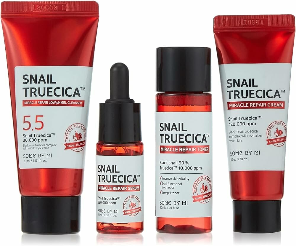 Набор миниатюр с муцином черной улитки | Snail Truecica Miracle Repair Starter Kit Edition Some By Mi 30ml+30ml+10ml+20g