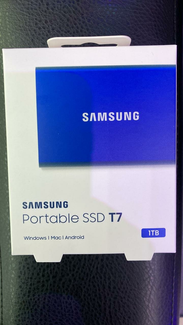 1 ТБ Внешний SSD Samsung T7, USB 3.2 Gen 2 Type-C, синий