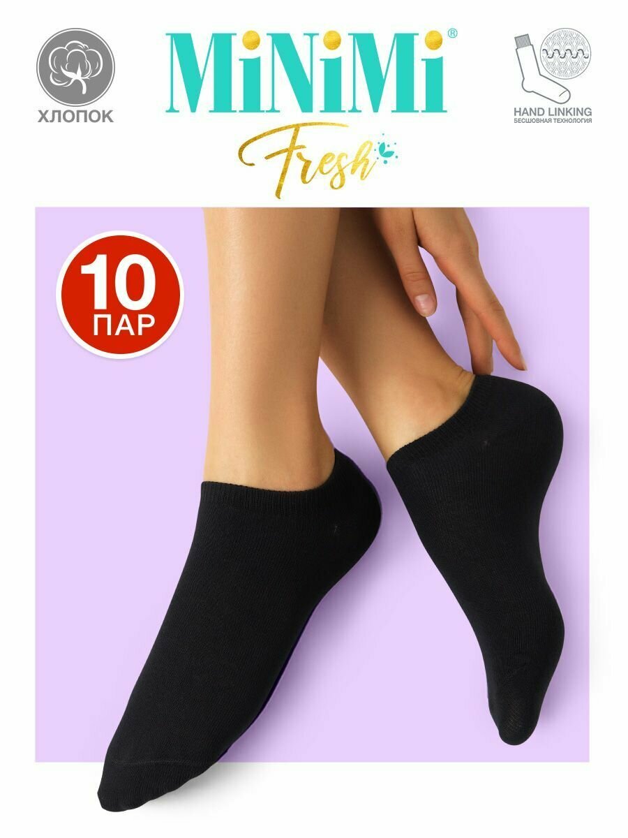 Носки MiNiMi, комплект, 10 пар, 10 уп., размер 35-38, черный.. — фото 1