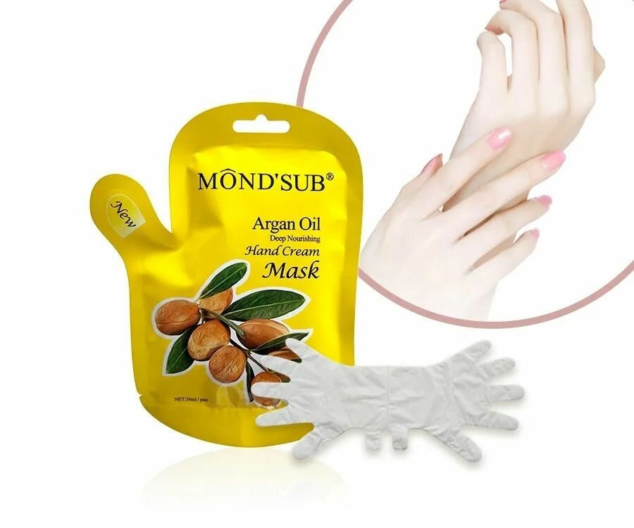 Изображение Питательная маска - перчатки для рук Mond'Sub Hand Cream Mask с маслом арганы 36мл