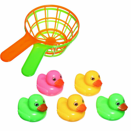 игрушка для ванны рыбалка игровой набор рыбалка Набор игрушек для ванны «Рыбалка», 2 сачка, 5 уточек, Крошка