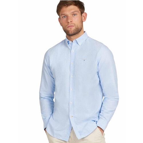 Рубашка Barbour, размер L, голубой рубашка zara oxford shirt with pocket голубой