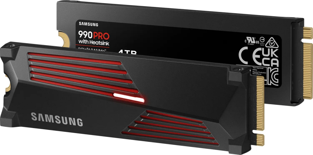 Твердотельный накопитель/ Samsung SSD 990 PRO, 4000GB, M.2(22x80mm), NVMe 2.0, PCIe 4.0 x4, V-NAND TLC, R/W 7450/6900MB/s, IOPs 1 400 000/1 550 000, D