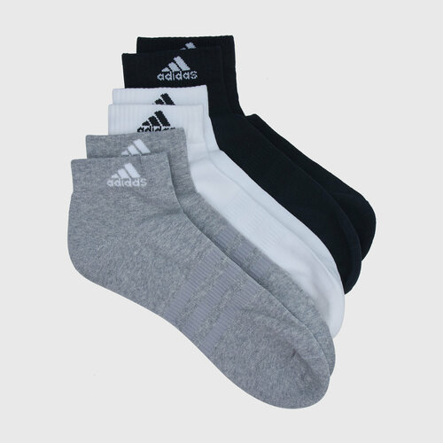 Носки adidas, 3 пары, размер L, черный, белый, серый