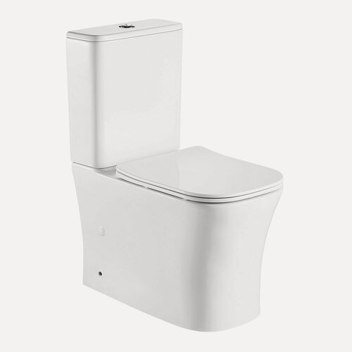 Изображение товара Унитаз-компакт Azario ANTEO SQUARE 385х630х820 напольный, безободковый, с быстросъемным сиденьем микролифт (AZ-1218A)