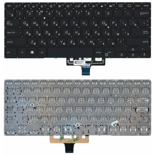 Клавиатура для ноутбука Asus ZenBook Flip 14 UX461FA черная с подсветкой клавиатура для asus zenbook ux410uq ноутбука с подсветкой