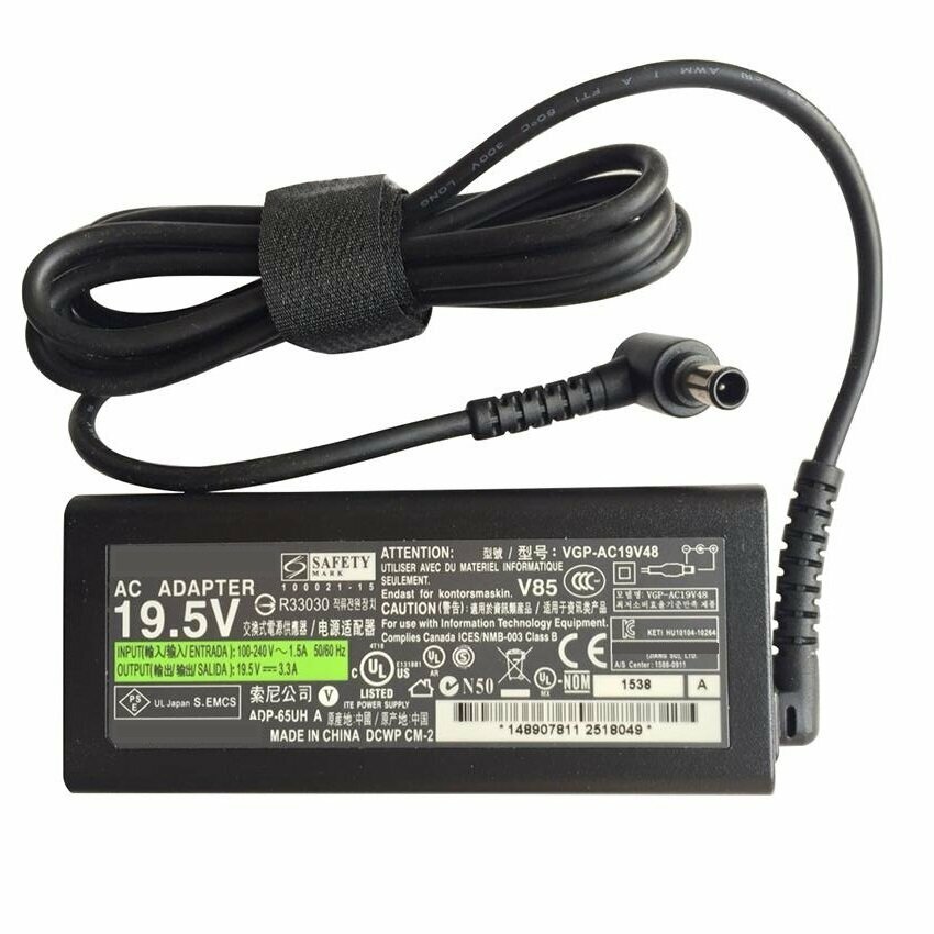 Блок питания для ноутбука Sony 19.5V 3.3A (65W) разъем 6.5 x 4.4